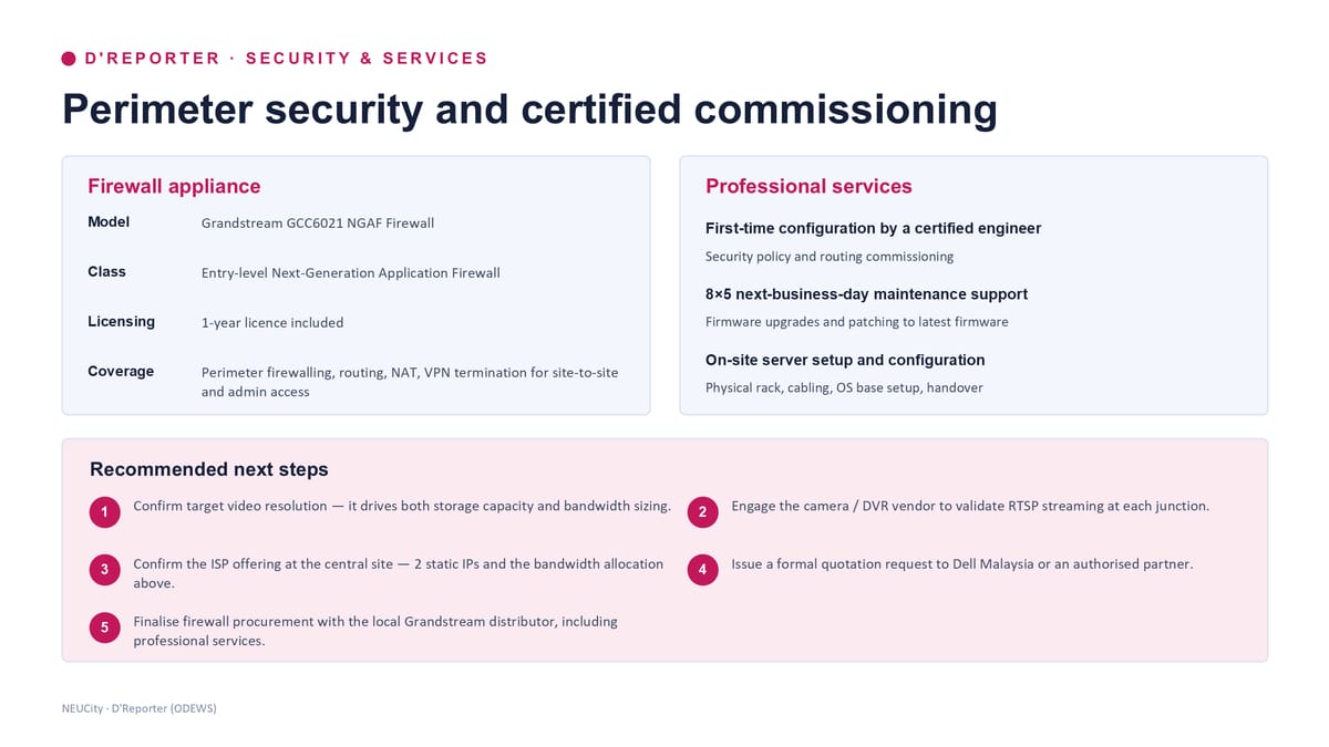 Security and services — perimeter security and certified commissioning